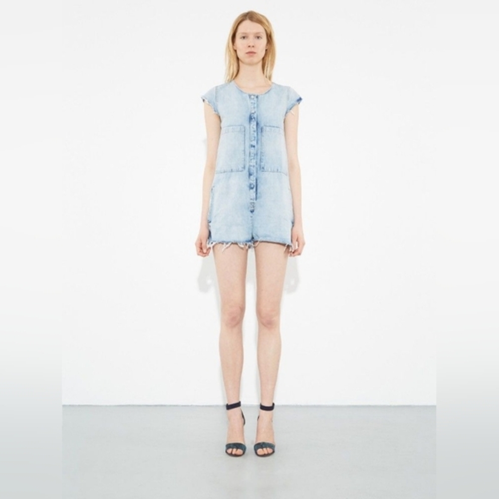 The Shapeless Denim Romper Most Practical Outfit sz M pixie+Diamond